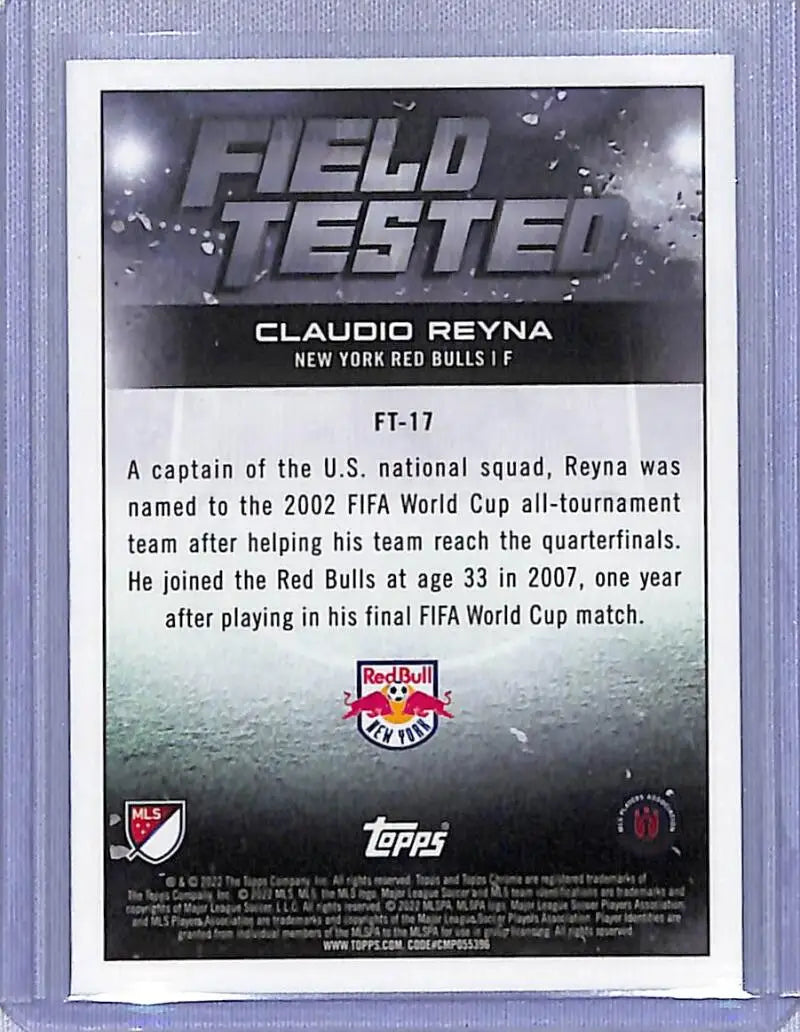 Claudio Reyna soccer card from 2022 Topps Chrome York Red Bulls collection