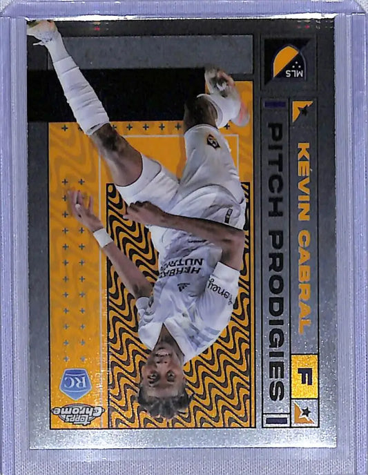 Kevin Cabral soccer card from 2022 Topps Chrome Pitch Prodigies LA Galaxy