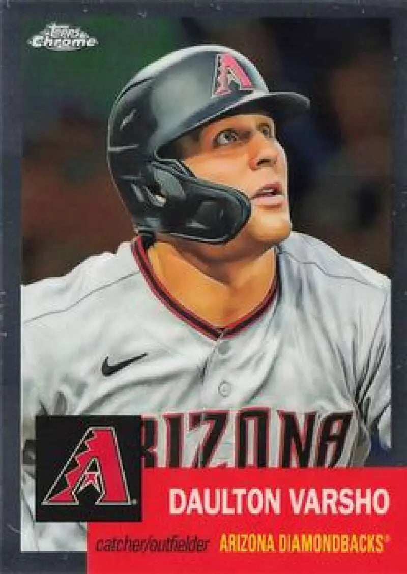 Daulton Varsho in Arizona Diamondbacks uniform on 2022 Topps Chrome Platinum Anniversary card