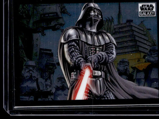 Darth Vader with ignited red lightsaber in Topps Chrome Star Wars collectible image