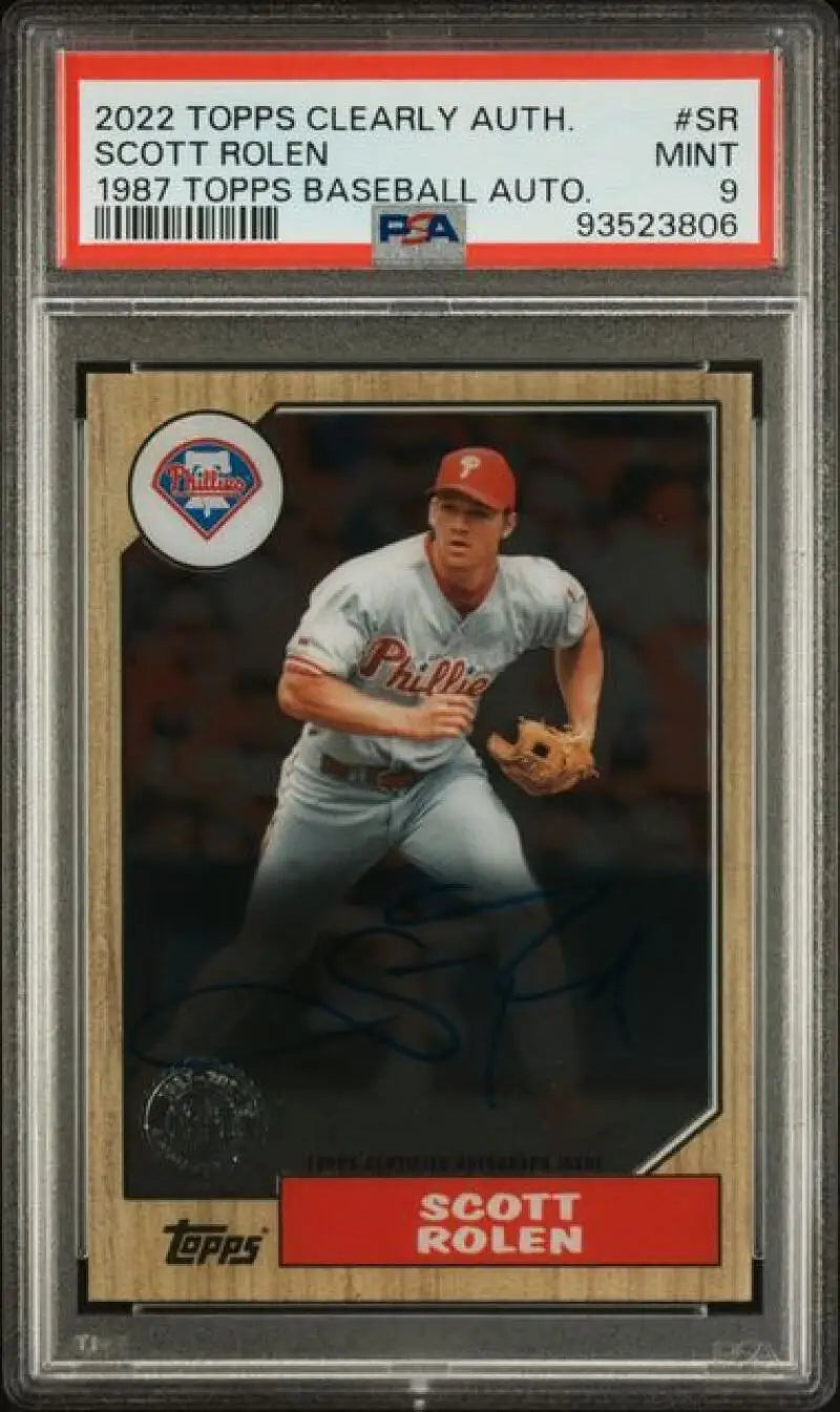 PSA-graded 2022 Topps Clearly Authentic Scott Rolen Philadelphia Phillies baseball card