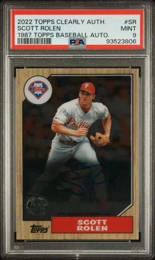 PSA-graded 2022 Topps Clearly Authentic Scott Rolen Philadelphia Phillies baseball card