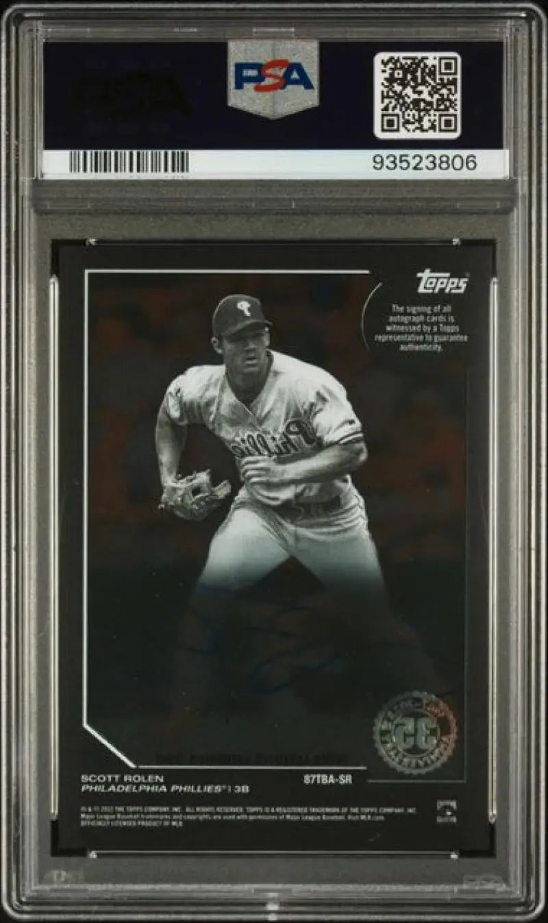 PSA-graded black and white baseball card of Scott Rolen in White Sox uniform