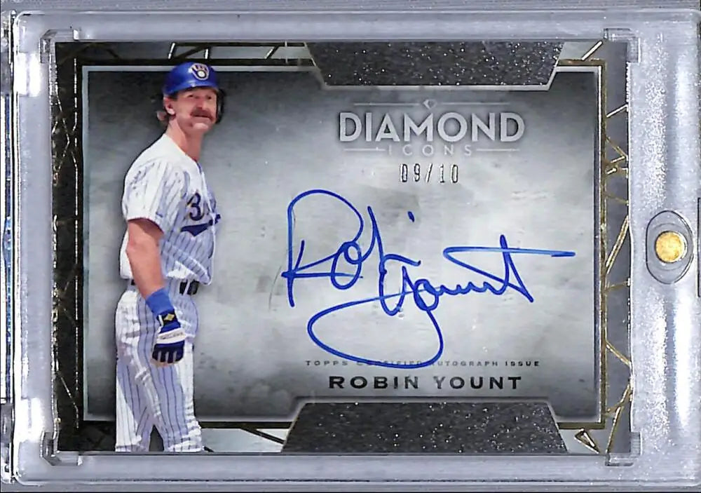 Robin Yount autographed baseball card from 2022 Topps Diamond Icons for Milwaukee Brewers