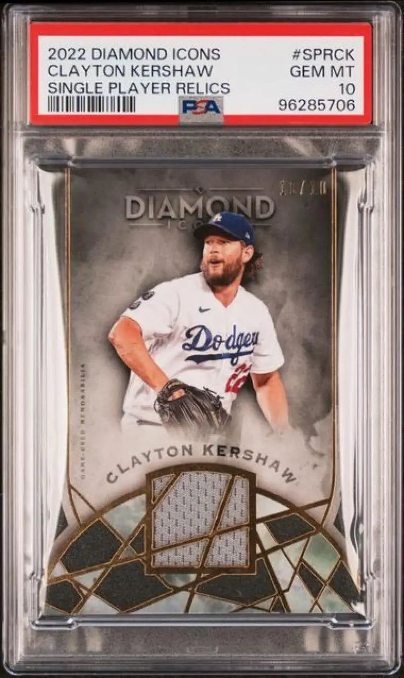 PSA-graded 2022 Diamond Icons Clayton Kershaw Los Angeles Dodgers GEM MINT baseball card