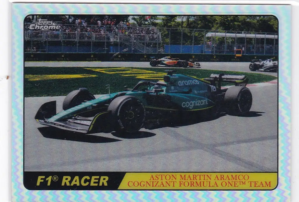 Formula One racing car in green and black livery featuring Lance Stroll Aston Martin Hot Rods