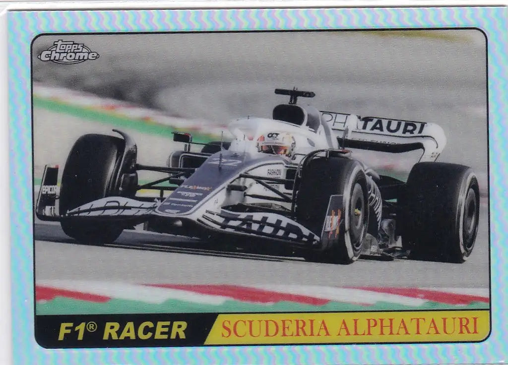 Formula 1 racing car from Scuderia AlphaTauri featuring Yuki Tsunoda insert card