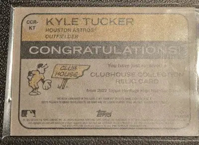 Kyle Tucker baseball card from 2022 Topps Heritage Kyle Tucker Clubhouse Collection
