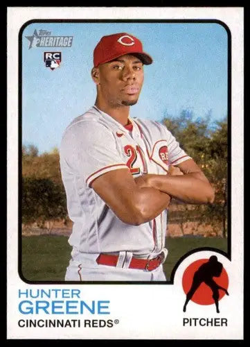 2022 Topps Heritage High Number Hunter Greene baseball card RC rookie Reds ID 62274