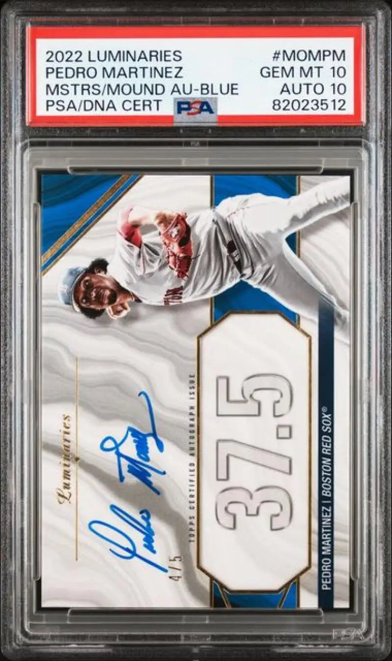 Graded Pedro Martinez Boston Red Sox baseball card 2022 Topps Luminaries PSA 10 Auto