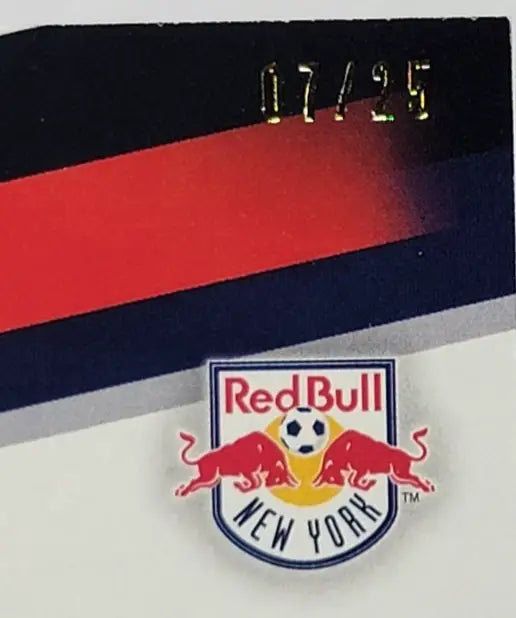 Red Bull New York logo on 2022 Topps MLS Cristian Casseres Jr Sapphire card