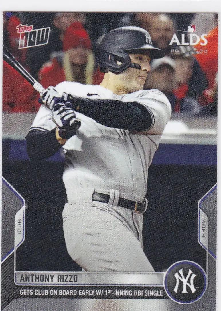 Anthony Rizzo baseball card from 2022 TOPPS NOW showing New York Yankees player