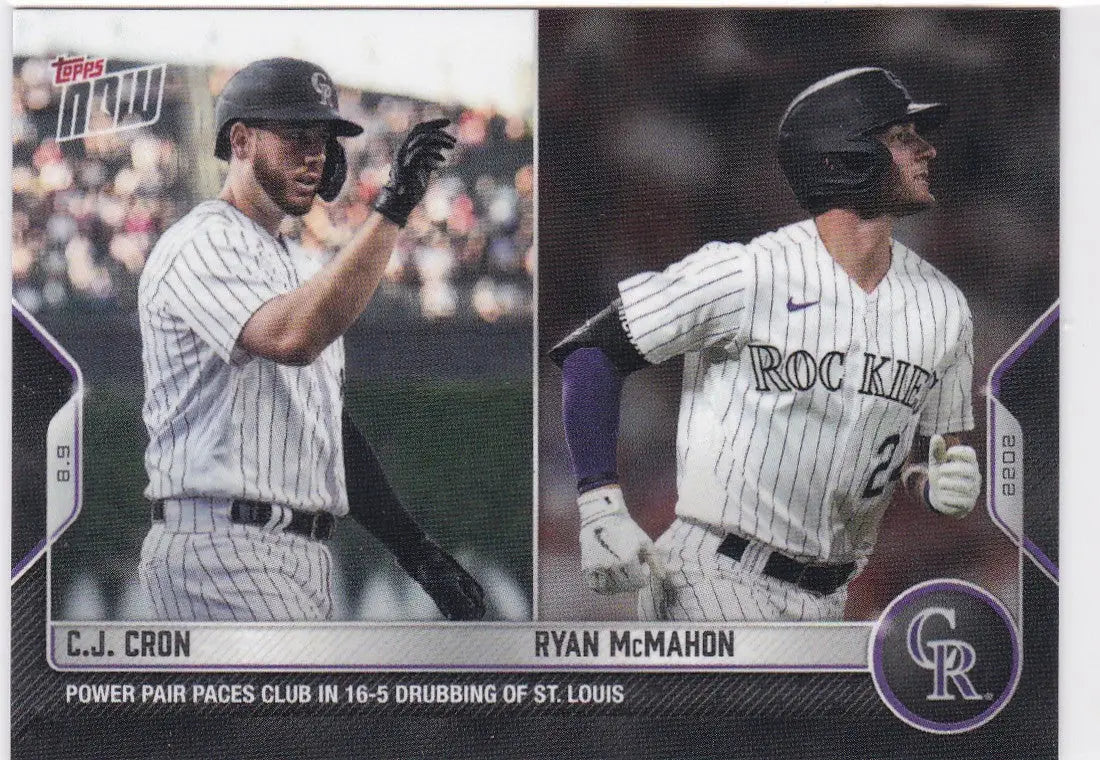 Baseball trading card featuring CJ Cron and Ryan McMahon of the Colorado Rockies