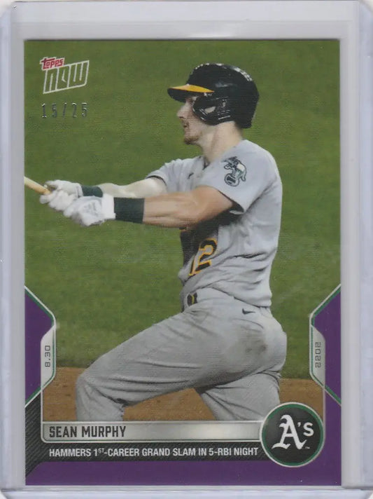 Sean Murphy Oakland player swinging bat on 2022 TOPPS NOW PARALLEL #806 card