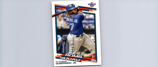 Vladimir Guerrero Jr. baseball card from 2022 Topps Opening Day Bomb Squad series
