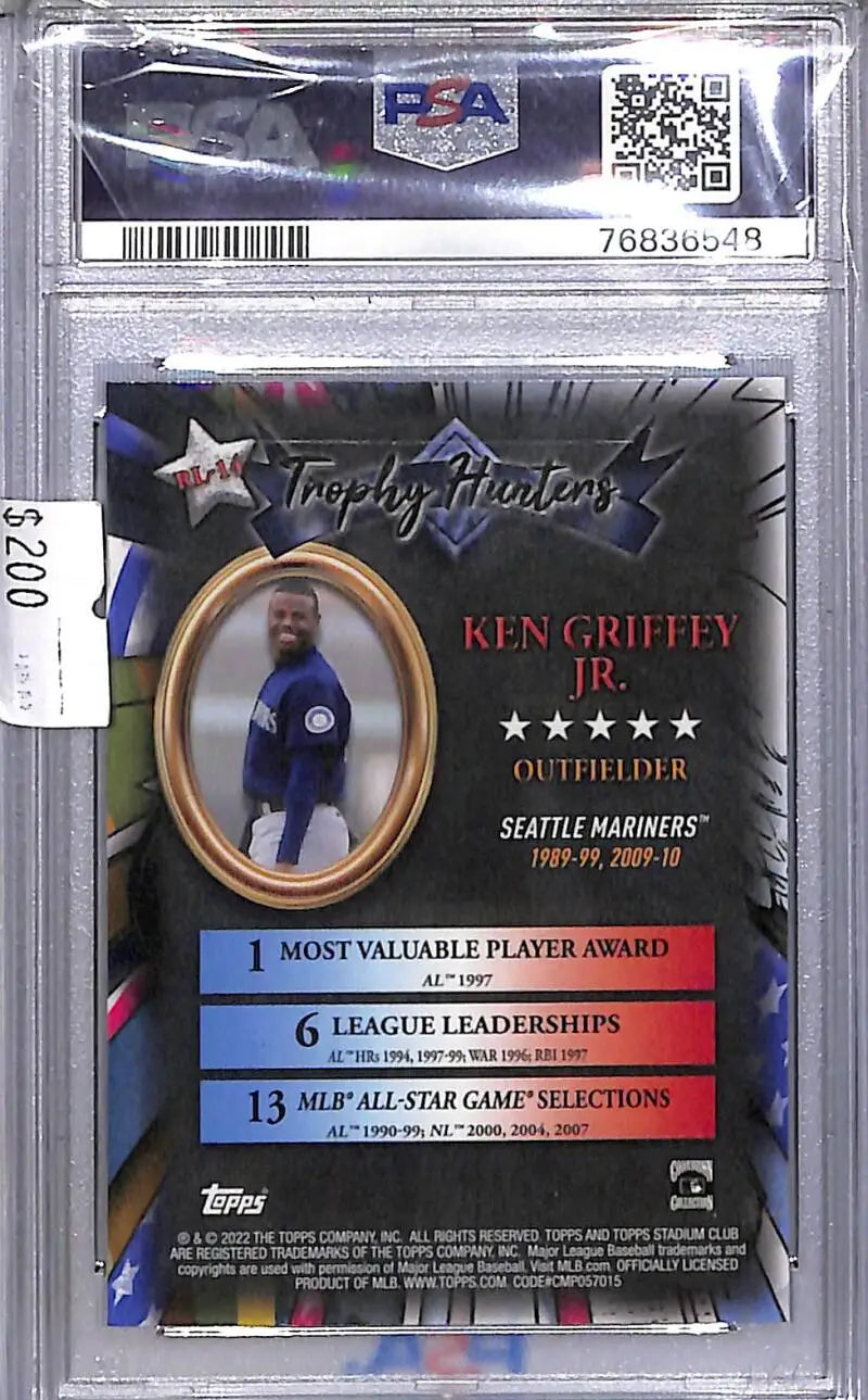 2022 Topps Stadium Club Trophy Hunters Wave #RL-14 Ken Griffey Jr. PSA 10 GEM MINT Seattle Mariners