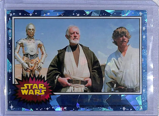 Star Wars trading card 2022 Topps Star Wars Sapphire featuring Threepio Ben and Luke