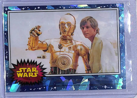 Star Wars trading card from 2022 Topps Star Wars Sapphire series featuring a Little Droid