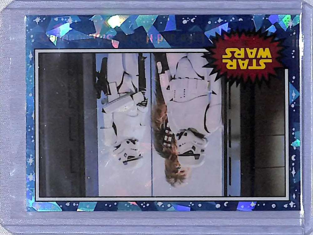 Star Wars trading card from 2022 Topps Star Wars Sapphire series featuring Luke and Han as Stormtroopers