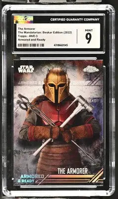 Graded The Armorer trading card from Mandalorian Beskar Edition series, CGC 9