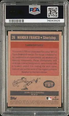 Graded Wander Franco baseball card from 2022 Topps Throwback Thursday series PSA 9