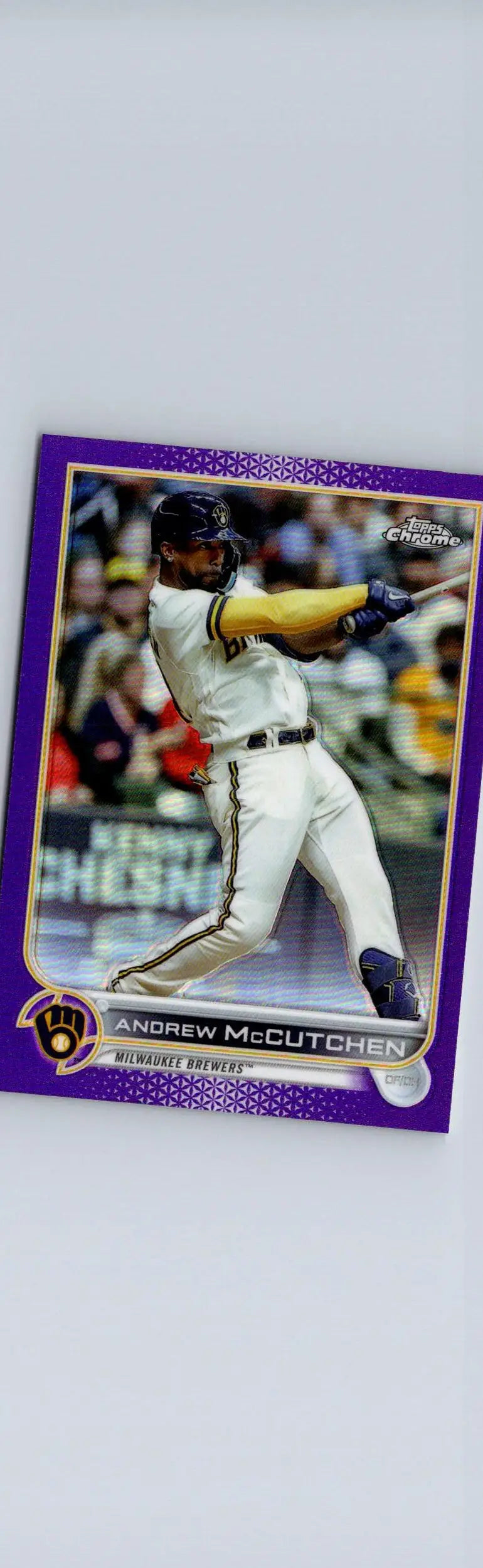 2022 Topps Update US251 Andrew McCutchen Purple baseball card featuring Andrew McCutchen