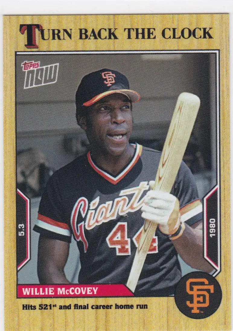 Baseball card featuring Willie McCovey of the St Louis Cardinals for 2022 TURN BACK THE CLOCK