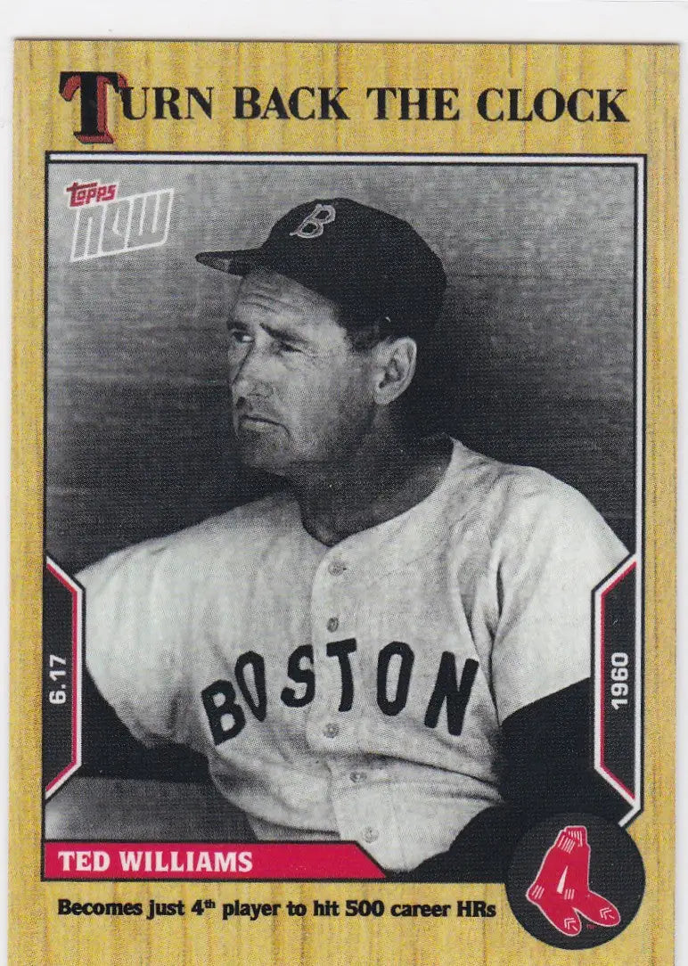 Vintage Boston Red Sox Ted Williams baseball card from 2022 TURN BACK THE CLOCK series