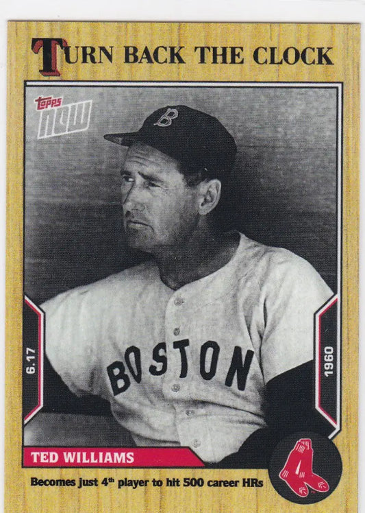 Vintage Boston Red Sox Ted Williams baseball card from 2022 TURN BACK THE CLOCK series