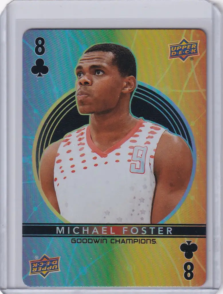 Basketball trading card of player in white jersey number 5 from Upper Deck Goodwin Playing