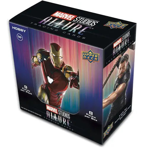Marvel Studios Allure trading card box from 2022 Upper Deck Marvel sealed hobby box