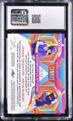 Vivid James Triantos Seiya Suzuki graded baseball card 2022 Vivid auto CGC 10