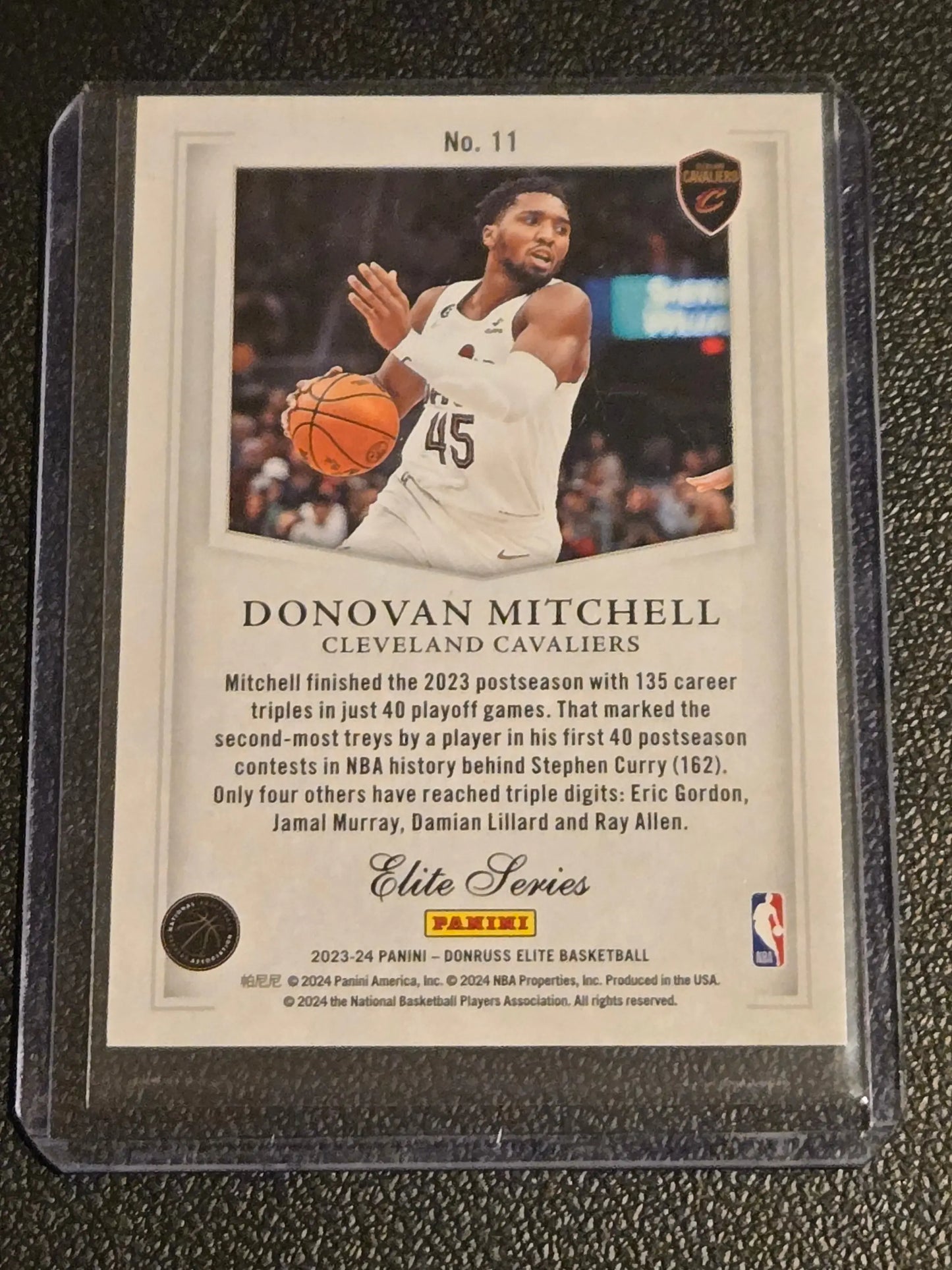 Basketball trading card of Donovan Mitchell from 2023-24 Donruss Elite Mitchell Elite Series