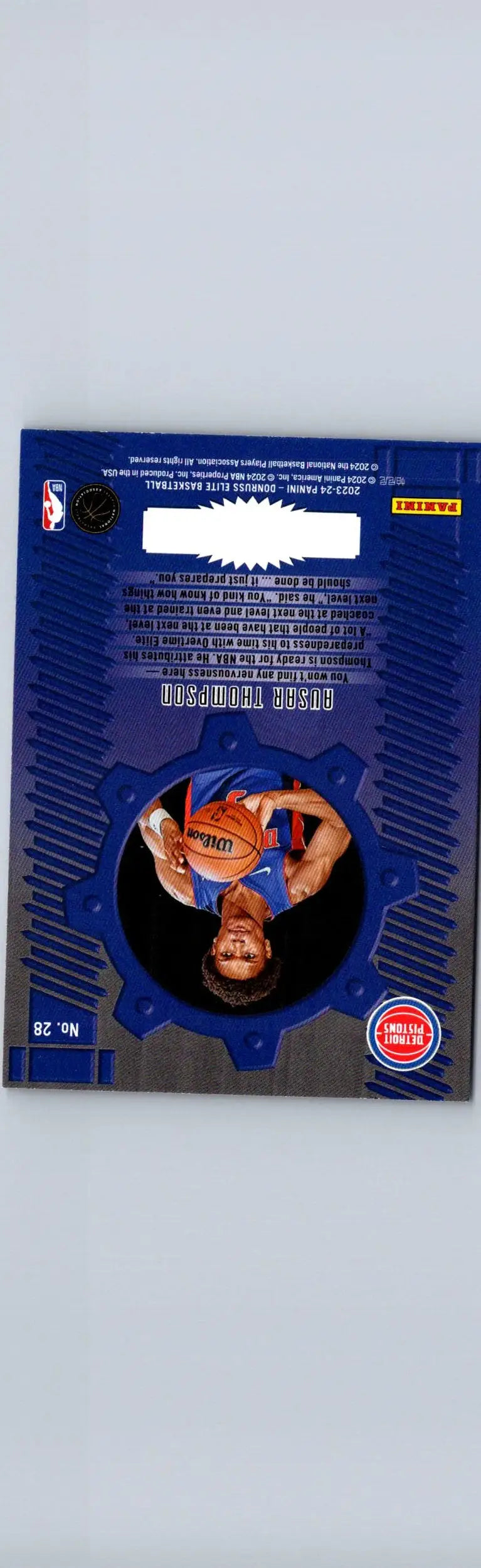 Basketball trading card featuring Ausar Thompson in a blue uniform from Donruss Elite