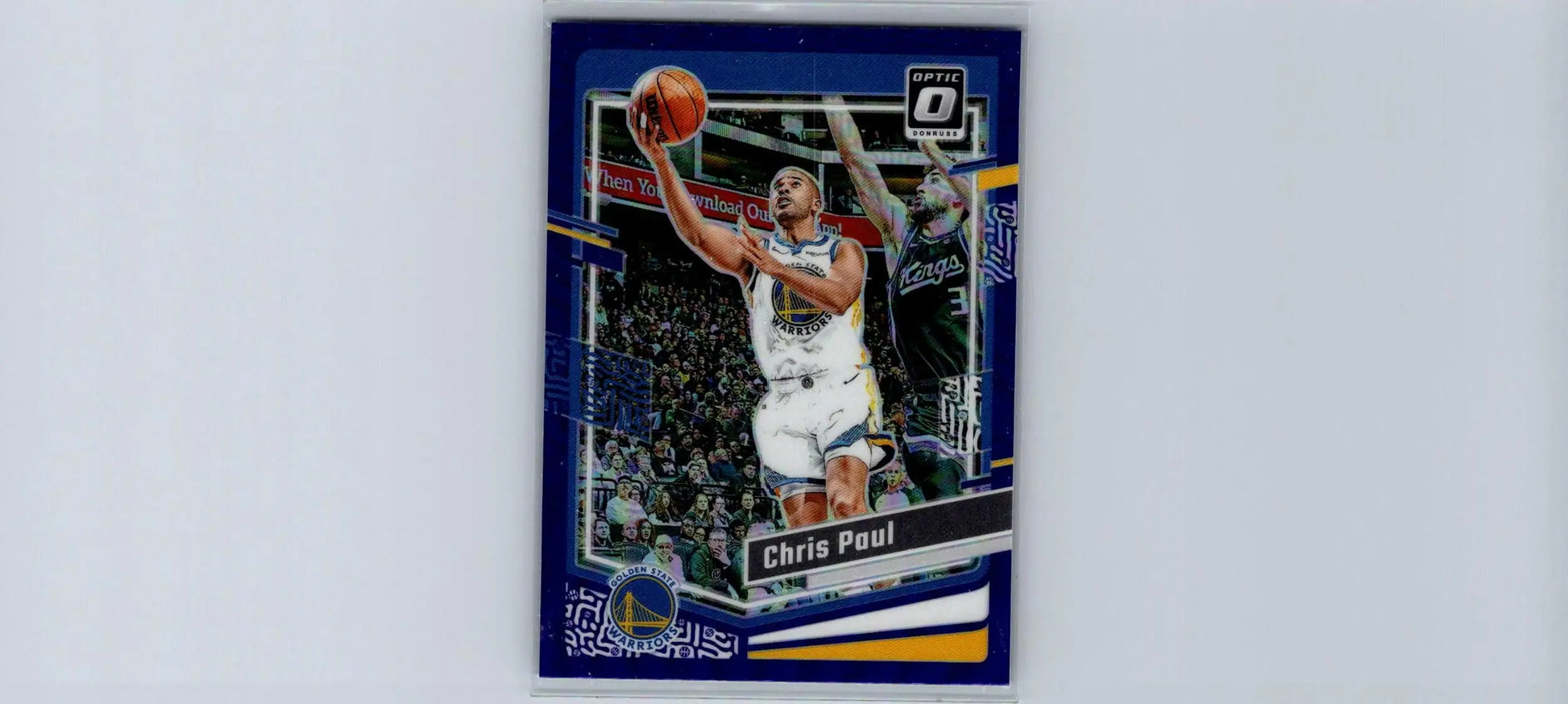 Chris Paul basketball card in protective sleeve from 2023-24 Donruss Optic Paul Purple series