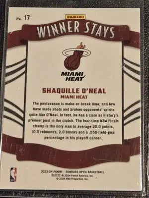 Shaquille O’Neal basketball card 2023-24 Donruss Optic Winner Stays Holo image