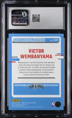 Graded Donruss Optic Victor Wembanyama basketball card showcasing Optic Victor Wembanyama design