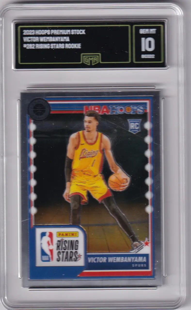 San Antonio Spurs Victor Wembanyama Hoops Premium rookie card GMA 10