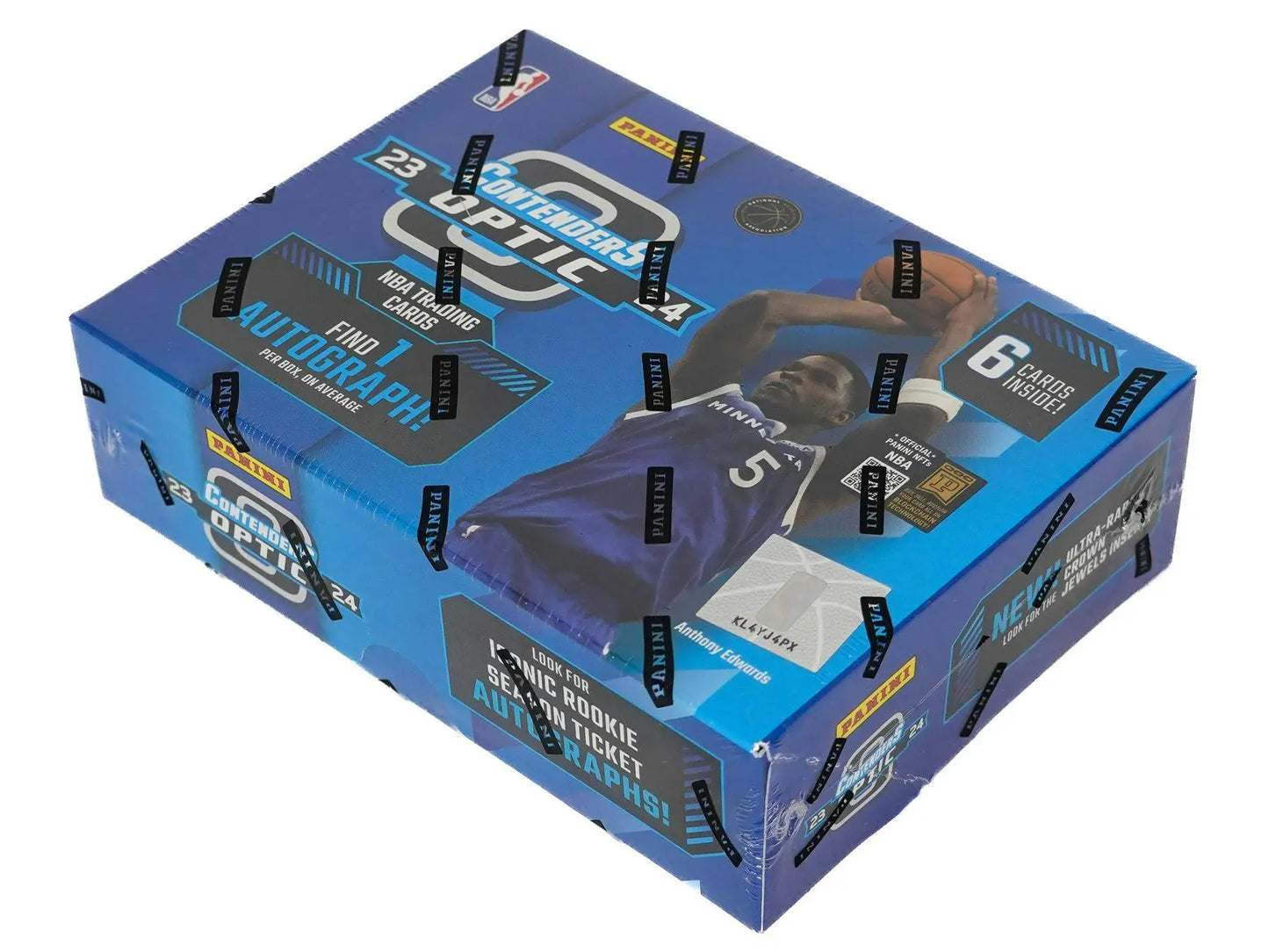 Sealed 2023-24 Panini Contenders Optic Basketball Hobby Box with cracked ice cards