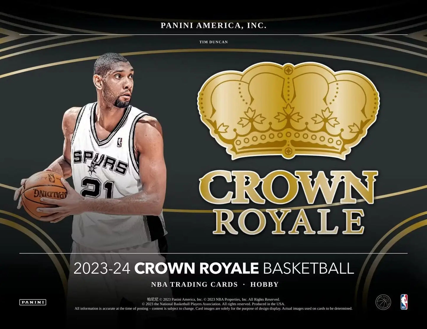 Basketball trading card featuring rookie silhouettes and treasured autographs from Panini Crown Royale 2023-24 NBA Hobby Box