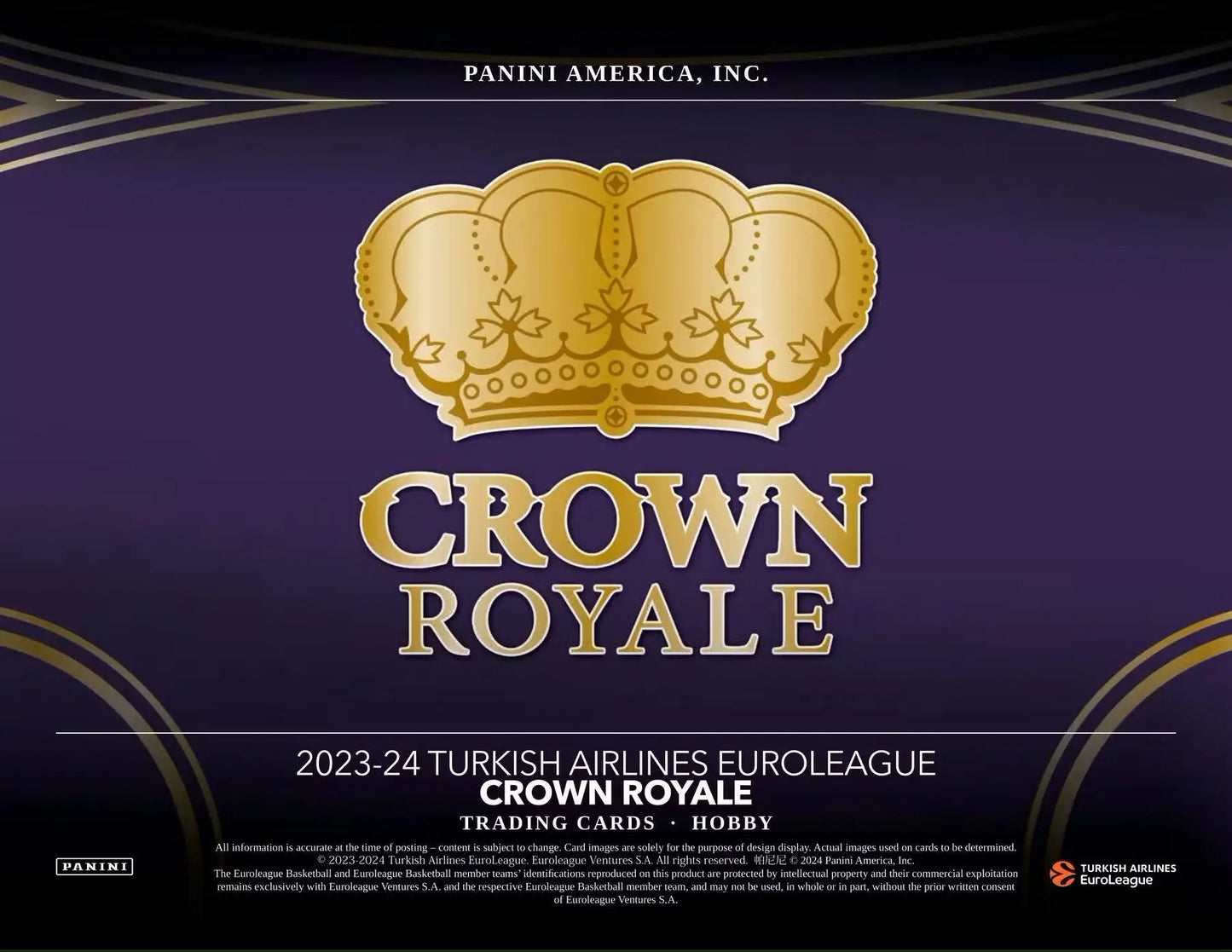 Crown Royale trading card design featuring base crystal from Panini Crown Royale 2023/24 EuroLeague Basketball
