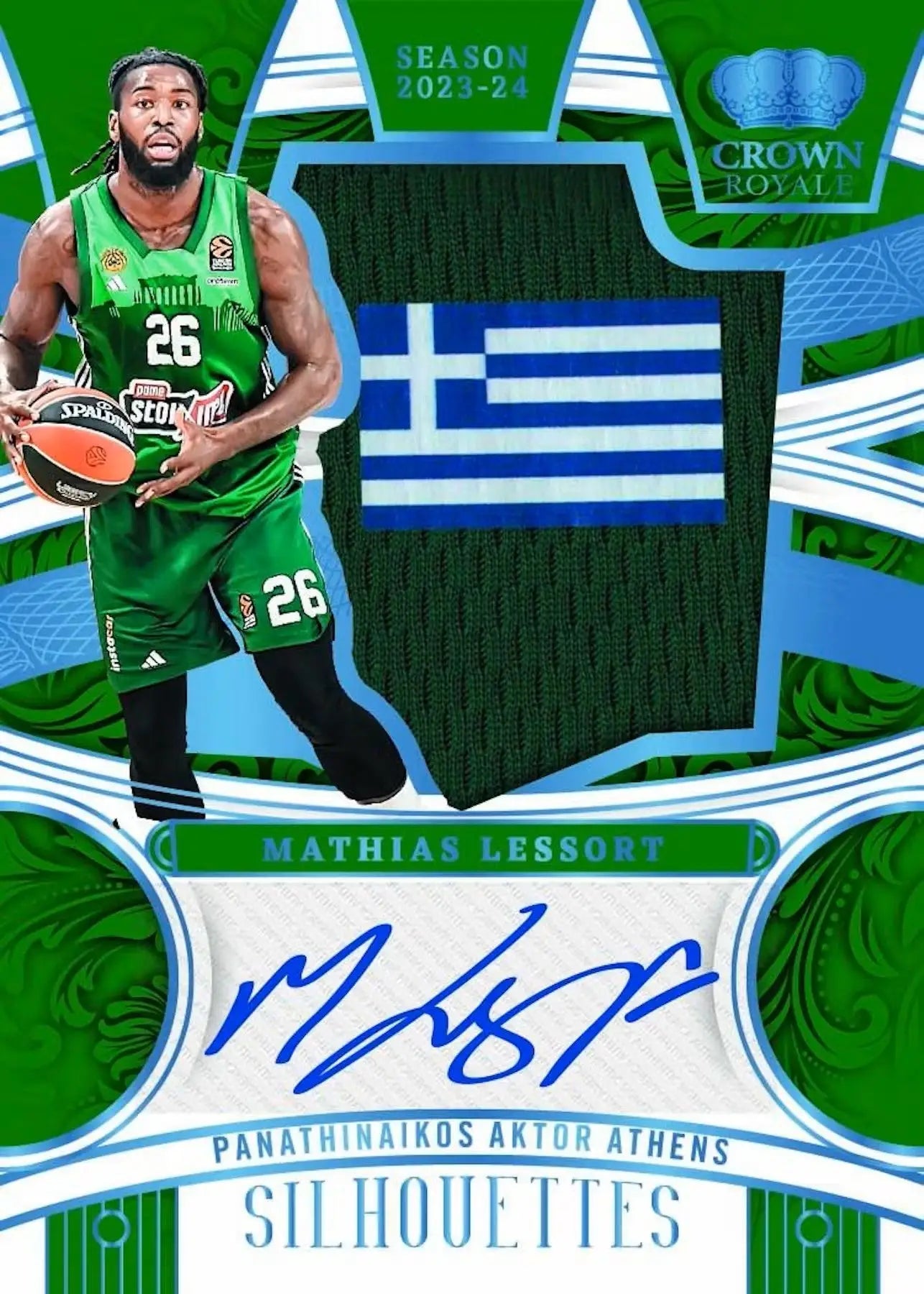 Mathias Lessort basketball card from Panini Crown Royale 2023/24 EuroLeague hobby pack