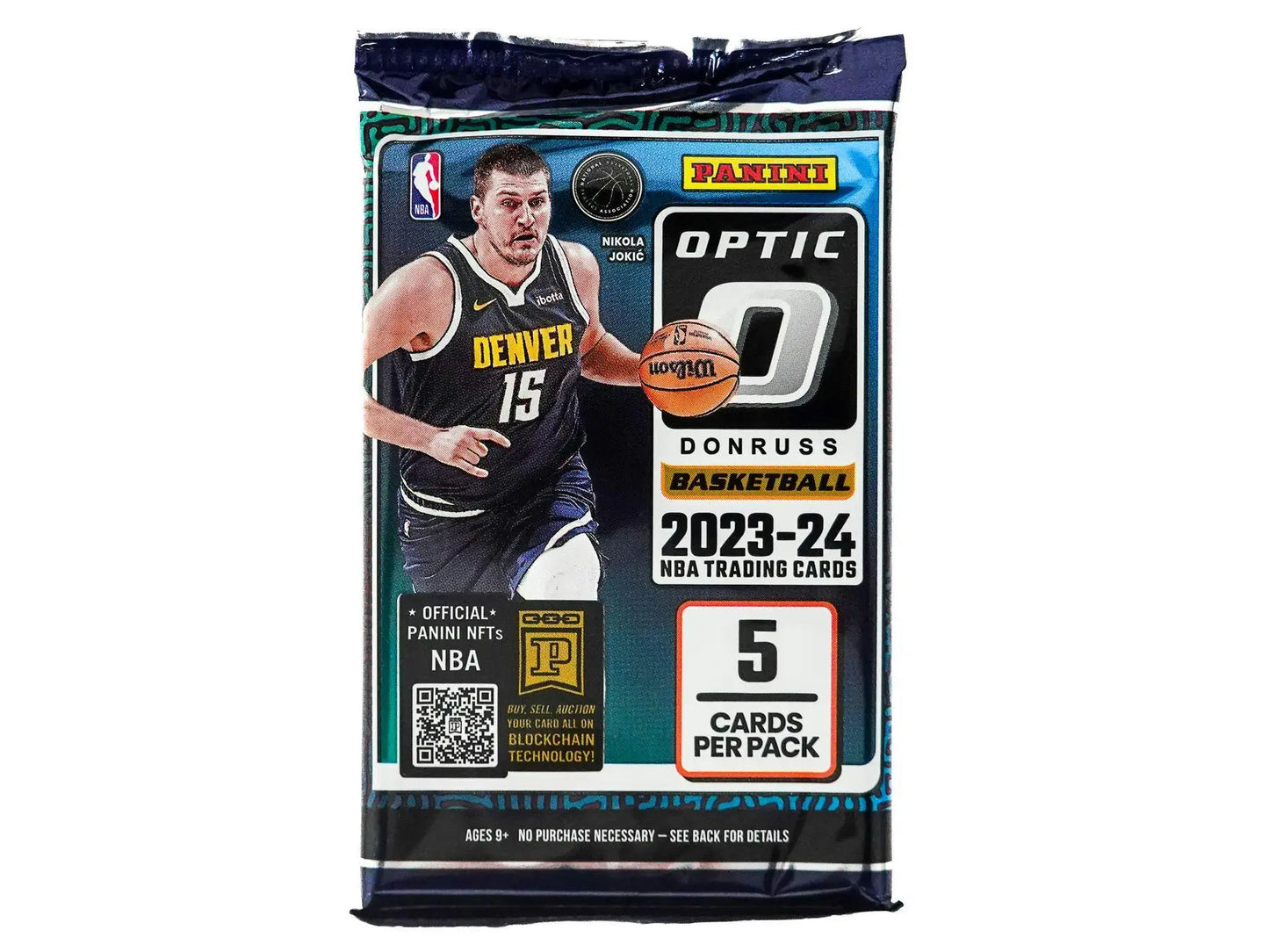 Pack of 2023-24 Donruss Optic NBA trading cards with rated rookies signatures and exclusive glitter parallels