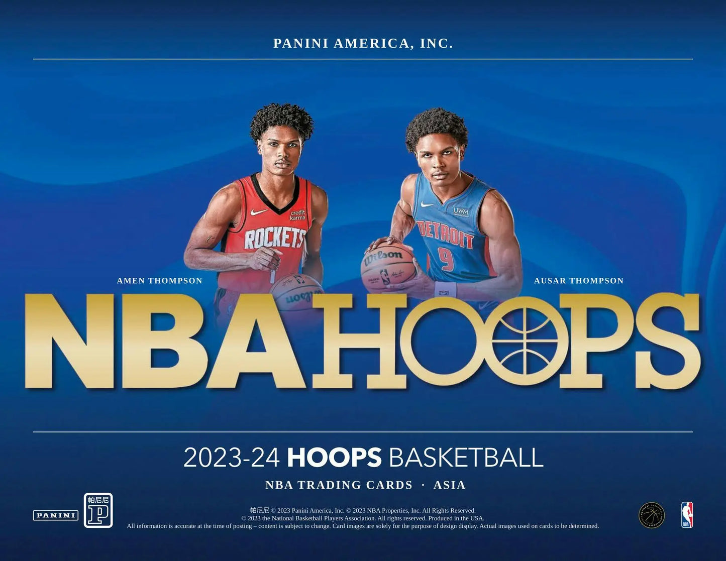 NBA Hoops trading card from 2023-24 Panini Hoops Basketball Asia Box featuring hot signatures