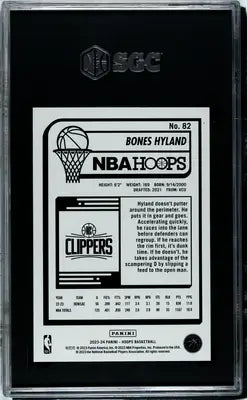 Graded NBA basketball trading card Panini Hoops Bones Hyland SGC 9 green basketball