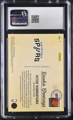 Graded Victor Wembanyama rookie card from 2023 24 Panini Hoops Winter collection