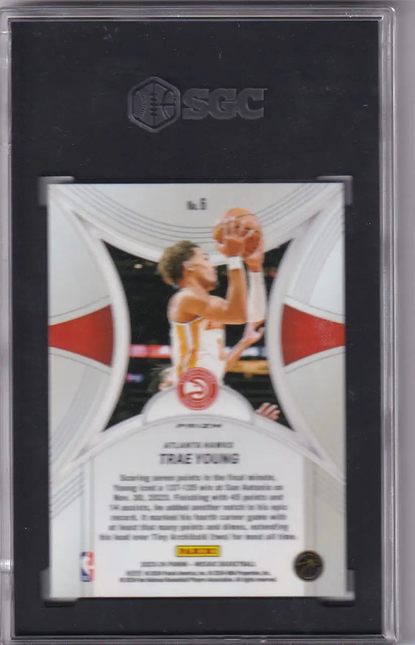 Trae Young Basketball Card 2023-24 Panini Mosaic Green Prizm SGC 10 Atlanta Hawks