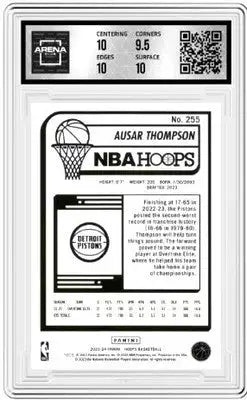 Graded Ausar Thompson basketball card from Panini NBA Hoops Arena Club 10 collection