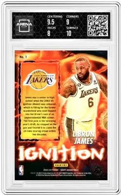 Graded LeBron James basketball card from Panini NBA Hoops 2023-24 collection
