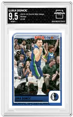 Graded Luka Dončić basketball card from Panini NBA Hoops Winter Hoops Winter Luka collection